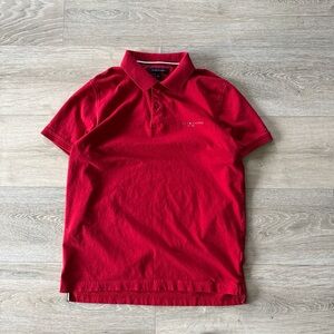 Red Tommy Hilfiger polo shirt size L Slim Fit men's